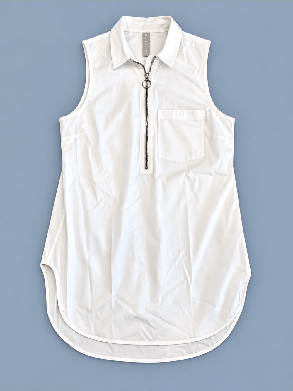 Athleta Sleeveless White Zip-Front Top Size S